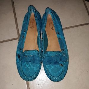 Beautiful blue Coach moccasins